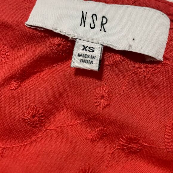 NSR Coral Eyelet Short Sleeve Summer Dress with Tassels Women's Size XS # - Picture 7 of 7